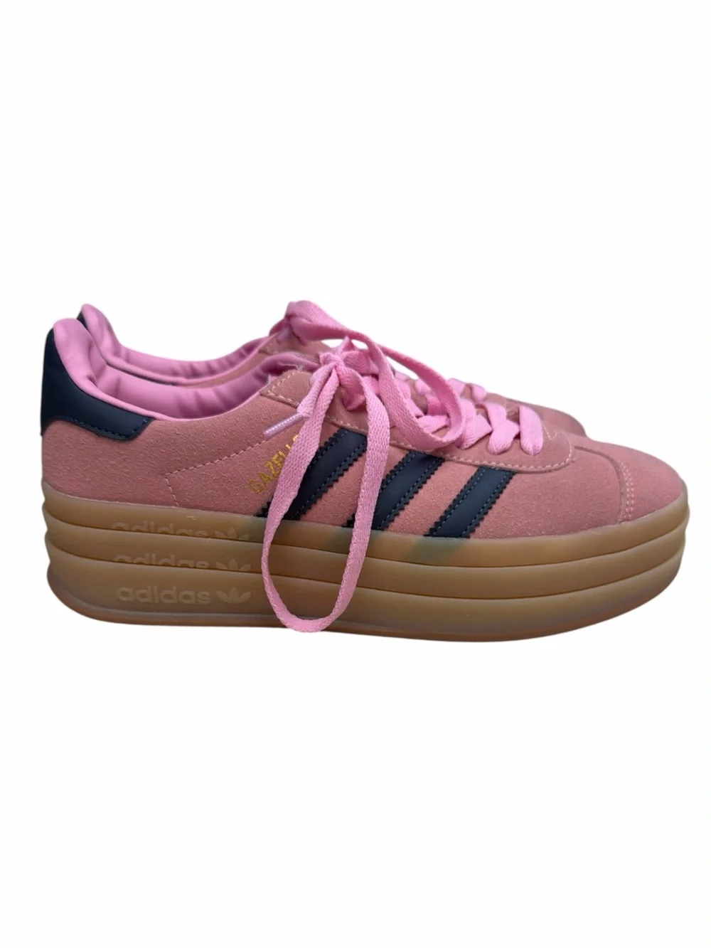 Adidas Gazelle Bold Pink Glow Platform Sneakers - Picture 3 of 7
